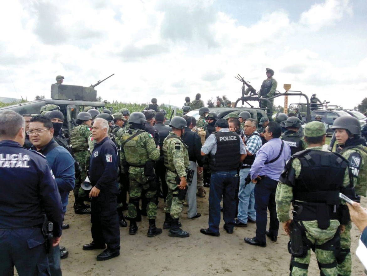 Guardia nacional llegando al lugar del enfrentamiento